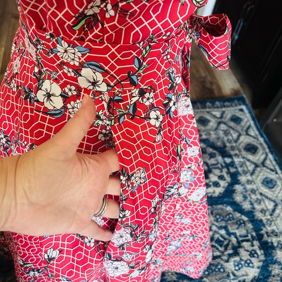 1952 Pattern! Custom made Red cotton dress US ladies size 10. - Picture 4 of 6